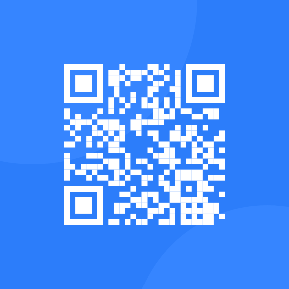 QR code image on blue background